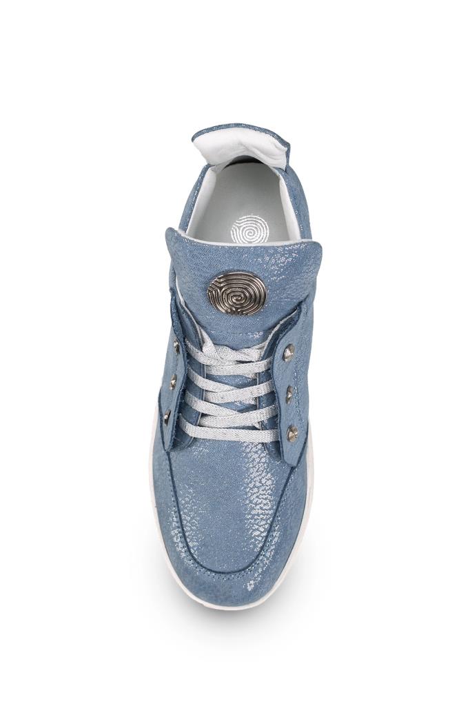 Arya E. Denim Blue Leather Women's Sneakers 