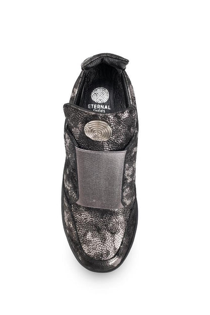 Arya E. Black Platinum Pied Leather Women's Sneakers 