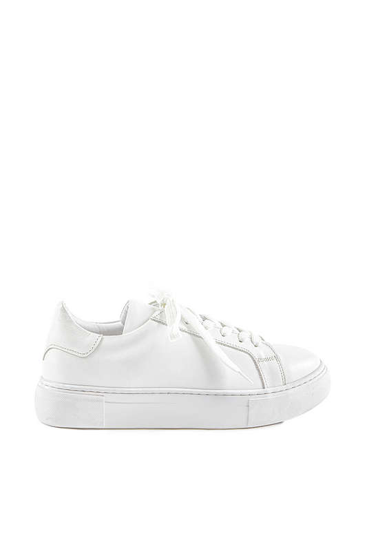 Lace-Up White Leather Sports Shoes Sneaker 