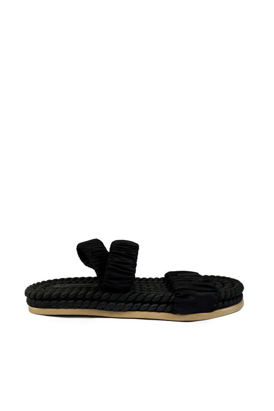 Black Straw Women's Sandals
