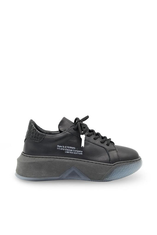 Design Black Real Genuine Leather Sytle is Eternal Women's Sneakers